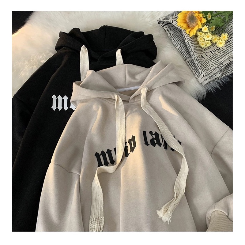 Áo hoodie nam nữ, áo nỉ bông dây bản to in chữ meid