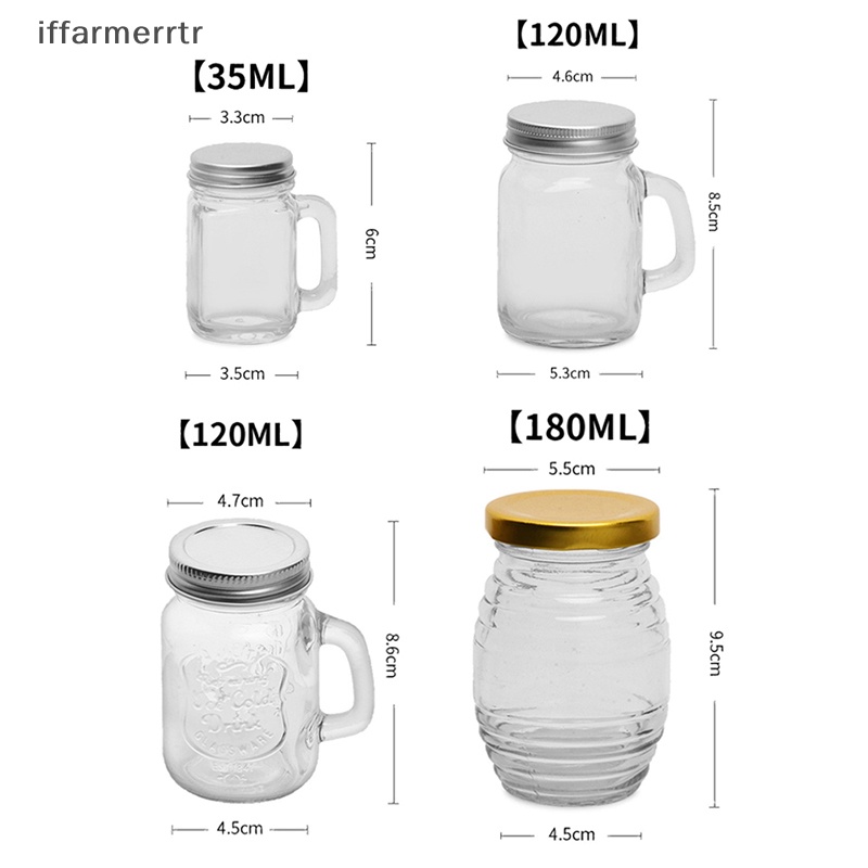 Lọ Thủy Tinh Trong Suốt Đựng Gia Vị Có Nắp Đậy Thể Tích 35 / 120 / 180ml