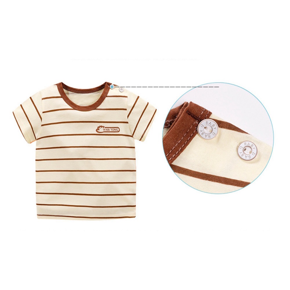 Áo Thun cotton Ngắn Tay Họa Tiết Hoạt Hình Thời Trang Mùa Hè Dành Cho Bé