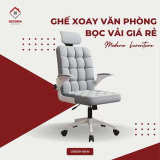 Ghế Xoay Văn Phòng Bọc Vải Giá Rẻ Cao Cấp, Ghế Làm Việc Hiện Đại – Decoria Shop