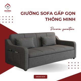 Giường sofa gấp gọn thành ghế sofa thông minh khung thép sơn tĩnh điện có ngăn chứa đồ, giường ngủ thông minh đa năng