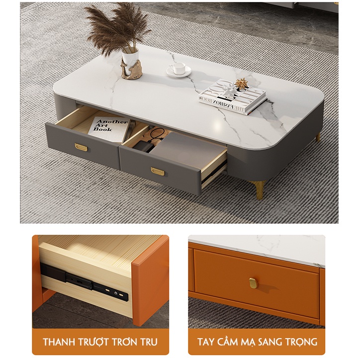 Bàn Trà Sofa Mặt Kính Cường Lực Vân Đá Sang Trọng, Hiện Đại Cho Phòng Khách, Bàn Cà Phê, Bàn Cafe – Decoria Shop | BigBuy360 - bigbuy360.vn