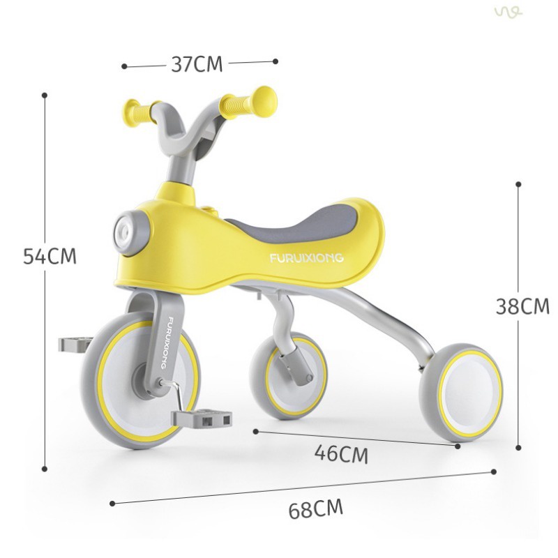 Xe Đạp Ba Bánh Có Đèn Và Nhạc Cho Bé 2-6 Tuổi