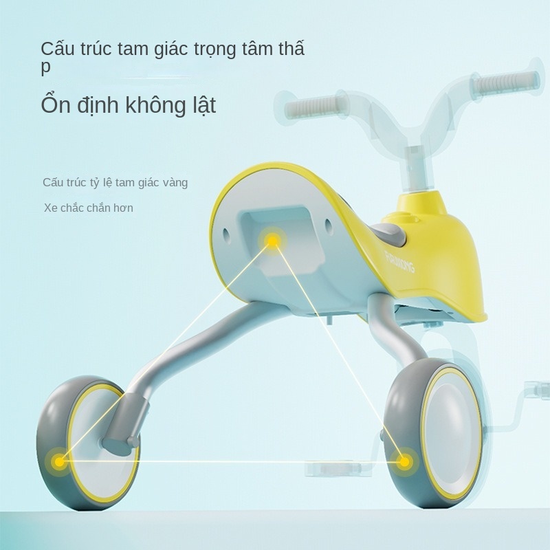 Xe Đạp Ba Bánh Có Đèn Và Nhạc Cho Bé 2-6 Tuổi