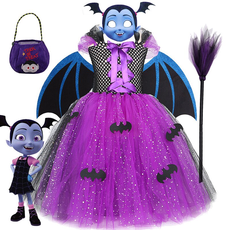 Đầm Hóa Trang Phù Thủy Ác Quỷ halloween Cho Bé Gái