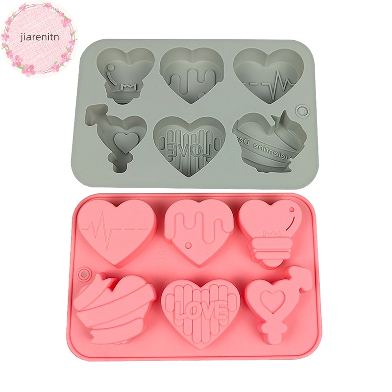 Khuôn Silicon 6 Lỗ Hình Trái Tim Làm Bánh Kẹo Socola vn