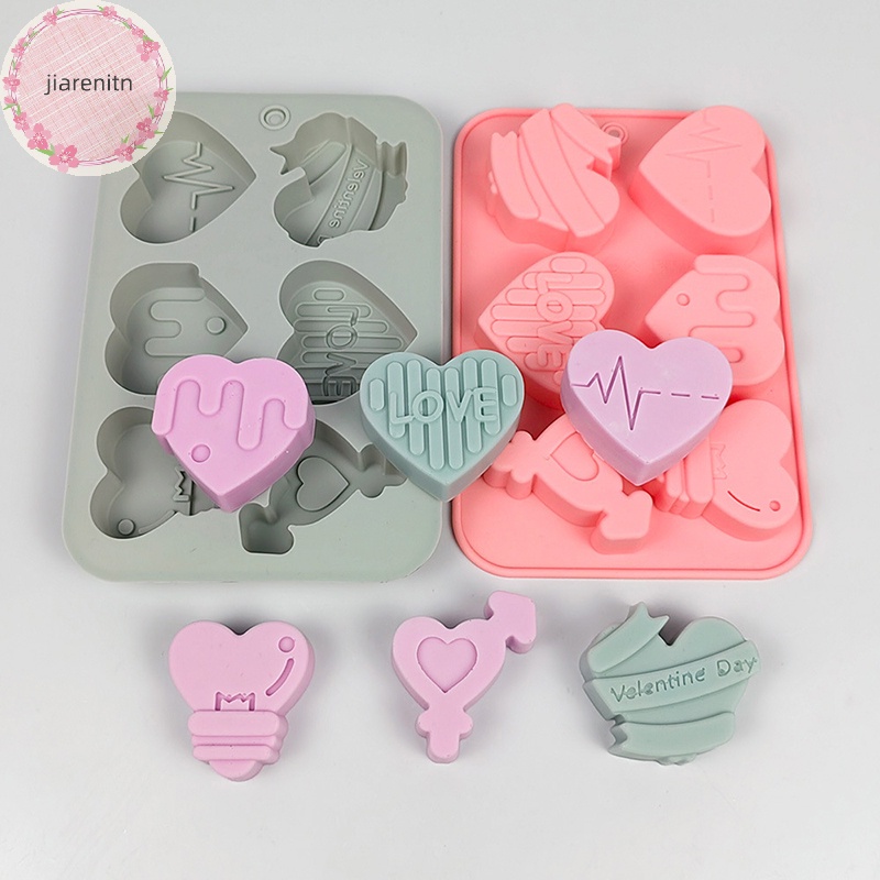 Khuôn Silicon 6 Lỗ Hình Trái Tim Làm Bánh Kẹo Socola vn
