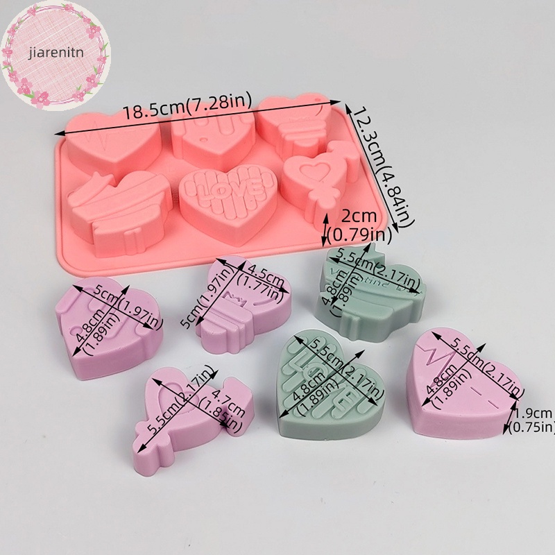 Khuôn Silicon 6 Lỗ Hình Trái Tim Làm Bánh Kẹo Socola vn