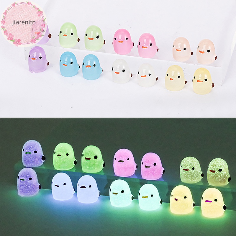 Set 1 / 5 Mô Hình Gà Con Dạ Quang Trang Trí Tiểu Cảnh vn