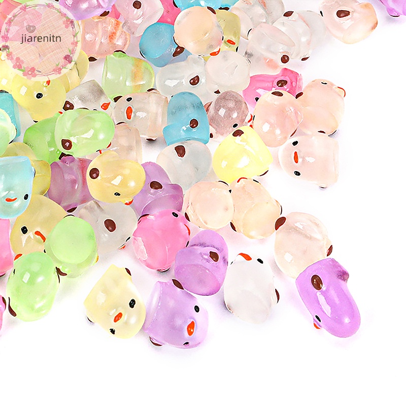 Set 1 / 5 Mô Hình Gà Con Dạ Quang Trang Trí Tiểu Cảnh vn