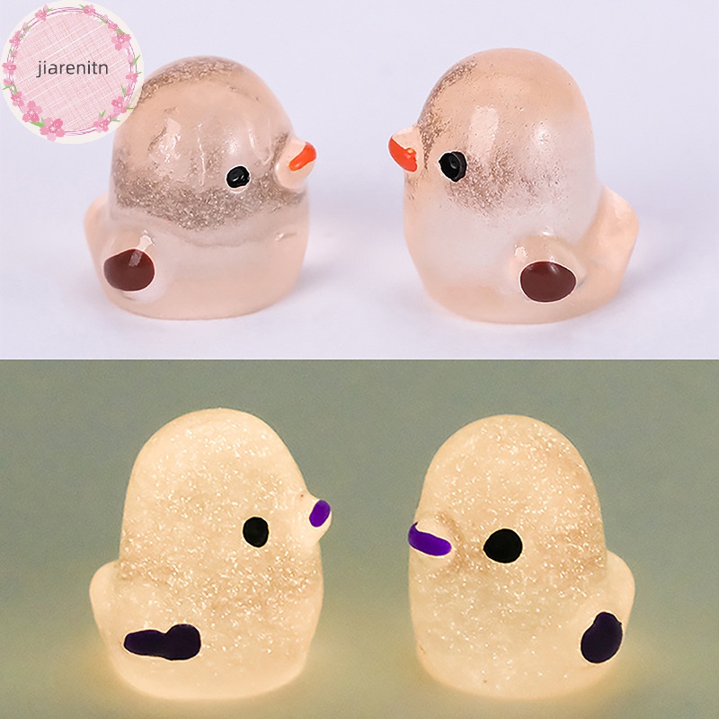 Set 1 / 5 Mô Hình Gà Con Dạ Quang Trang Trí Tiểu Cảnh vn