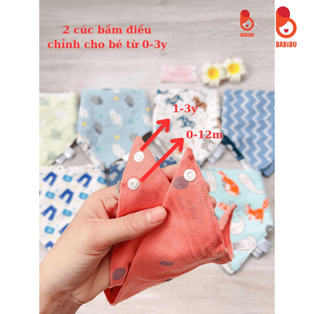 Set 5, 6 Khăn Yếm Tam Giác Giữ Ấm Cổ Cho Bé Trai Bé Gái KT 40 x 29 x 29cm Babibu - KGAC
