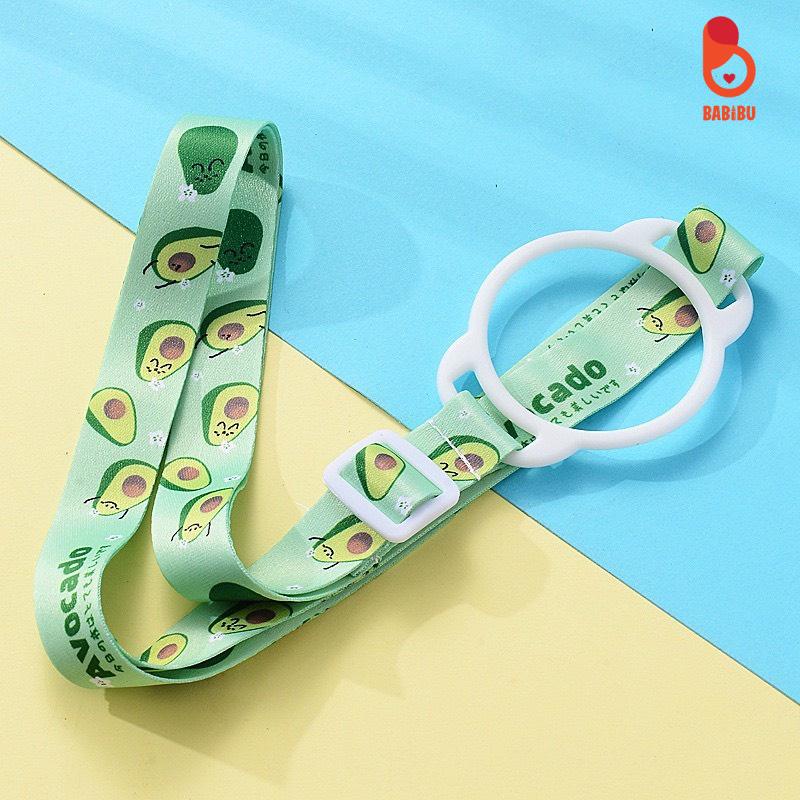 Dây đeo bình nước họa tiết hoạt hình dễ thương có thể điều chỉnh