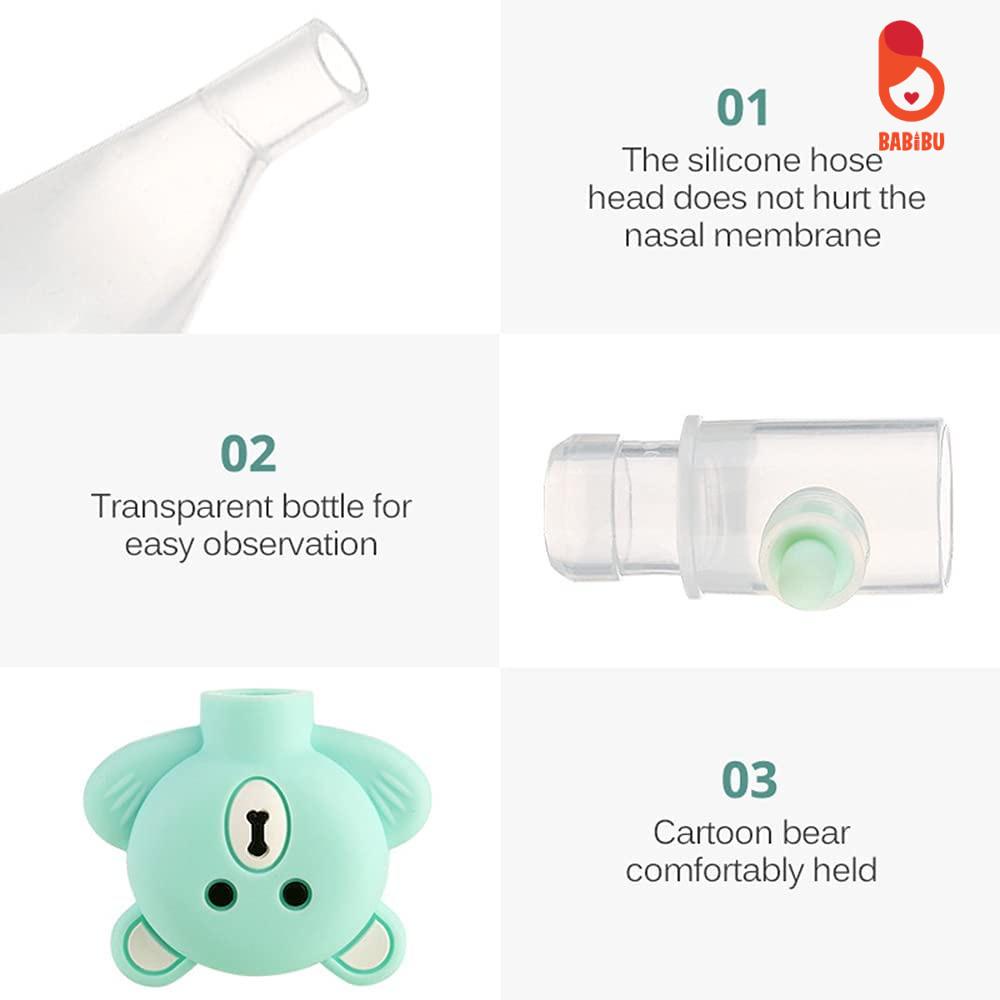 Dụng Cụ Hút Mũi Hình Gấu, Chất Liệu Silicon Dành Cho Bé Babibu - HMHG