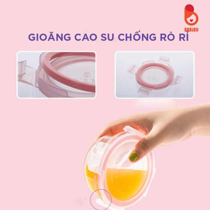 Hộp Trữ Đông Thủy Tinh Có Vạch Chia Cho Bé Ăn Dặm Babibu - HTD