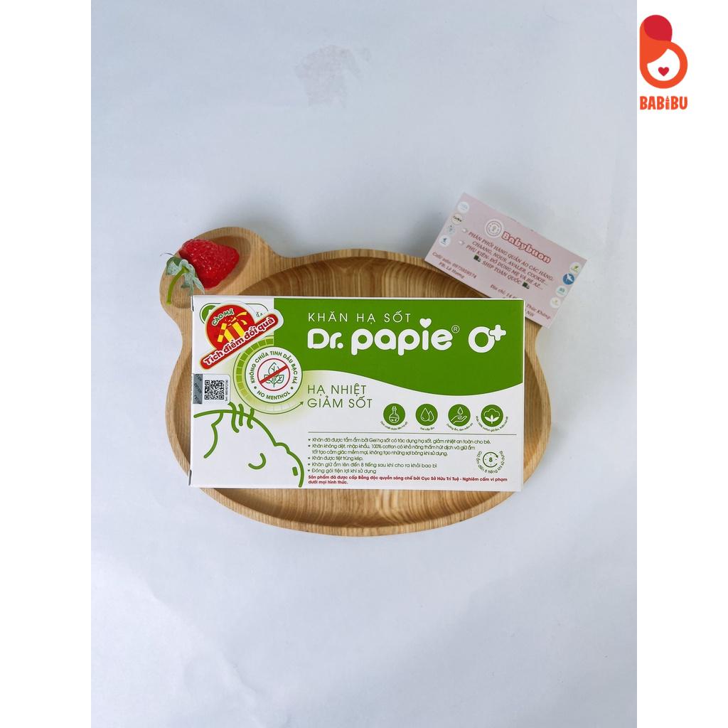 Khăn Lau Hạ Sốt Dr Papie, Hạ Sốt Chuẩn Nhi Khoa Hộp 5 Gói x 5 Khăn/Gói