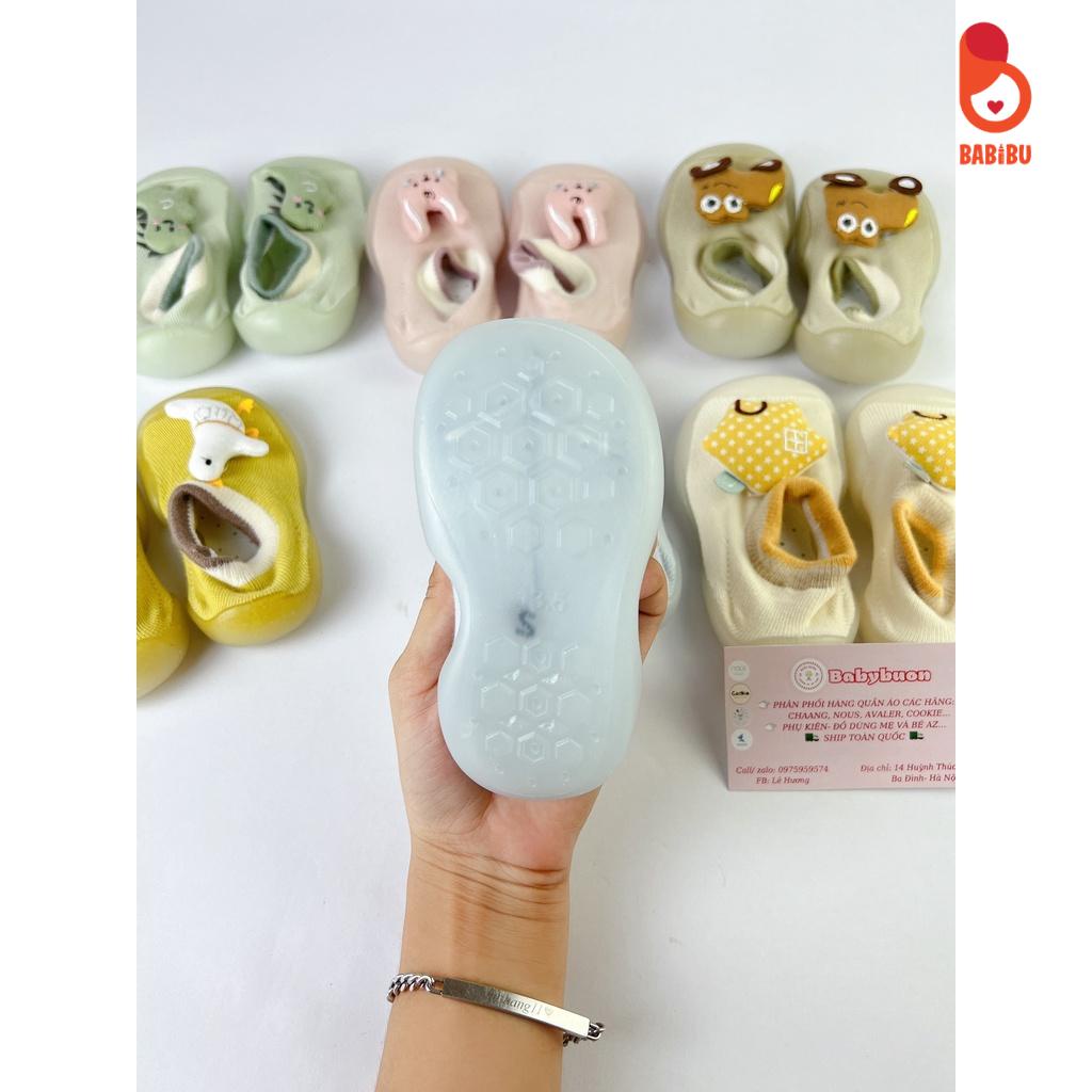 Giày Bún Tập Đi Cho Bé Trai, Bé Gái Hình Thú Cổ Ngắn, Siêu Mềm, Đế Silicon - GBTD