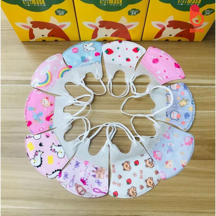 Khẩu Trang Trẻ Em 3D Cho Bé Set 10 Chiếc Size Nhỏ Babibu - KT3D
