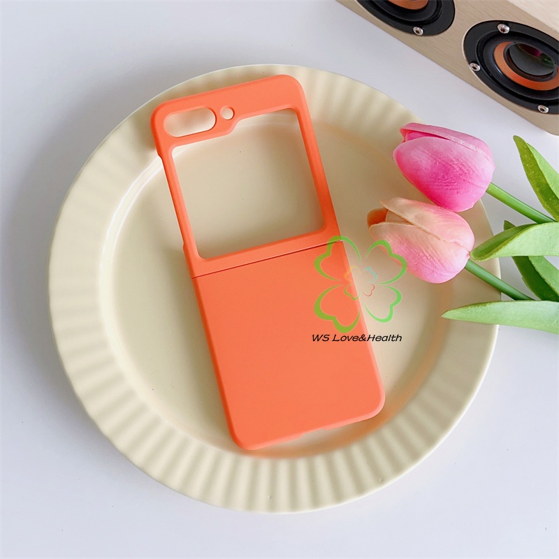Ultra Bao Da Điện Thoại Nắp Gập Siêu Mỏng Màu Trơn Cho samsung galaxy z flip 5 z flip 4 z flip 3 galaxy z flip 5 4 3