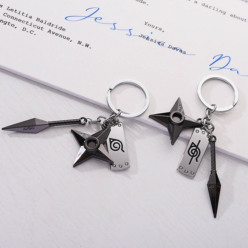 Kunai shuriken konoha Móc Chìa Khóa Xe Hơi Họa Tiết anime naruto