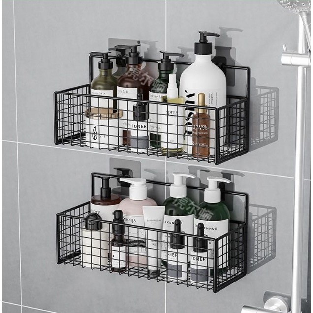 Kệ Đựng Đồ Nhà Tắm, Nhà Bếp Dán Tường Hình Chữ Nhật Lưới Sắt Chắc Chắn, Tiện Lợi Vega365.vn