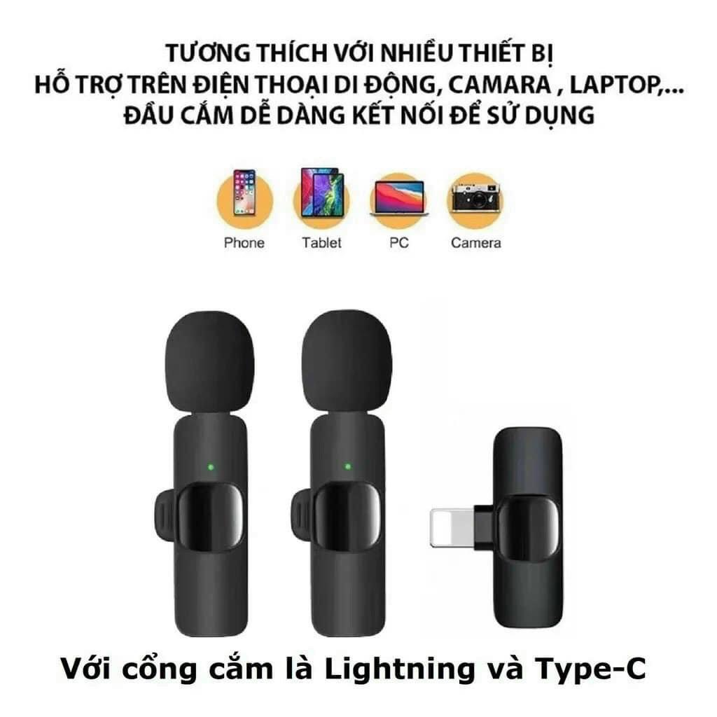 Bộ Micro Thu Âm Không Dây K9 (1 Mic, 2 Mic) Khử Tiếng Ồn Để Livestream Ghi Âm Quay Video (J.A OFFICIAL STORE) | BigBuy360 - bigbuy360.vn