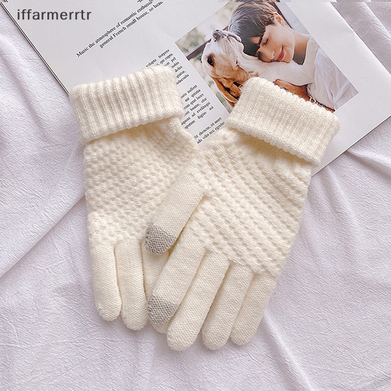 1 Đôi Găng Tay Giữ Ấm Mùa Đông Có Thể Chạm Màn Hình Cảm Ứng Dành Cho Nữ
