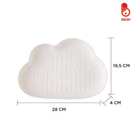 Khay Đựng Chén Đĩa Ăn Dặm, Khay Hình Đám Mây Babibu