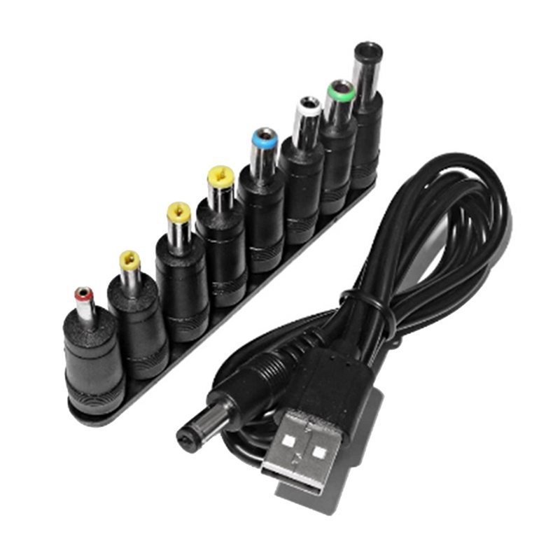 Cáp Sạc 8 Trong 1 5v usb Sang dc 5.5x2.1mm 3.5mm 4.0mm 4.8mm 6.4mm 5.5x2.5mm 6.3mm Cho Loa