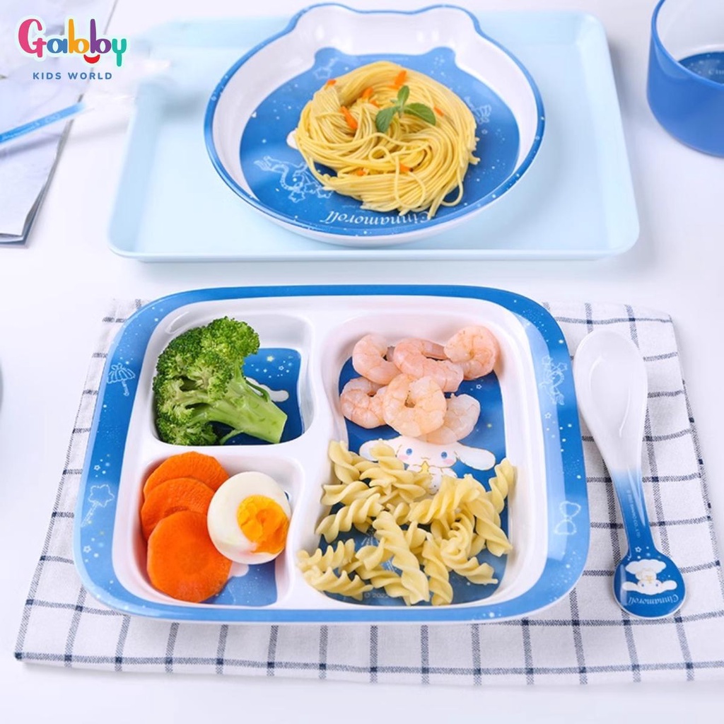 Bộ Đồ Dùng Ăn Uống Melamine Hình Cinnamoroll Đáng Yêu Cho Bé