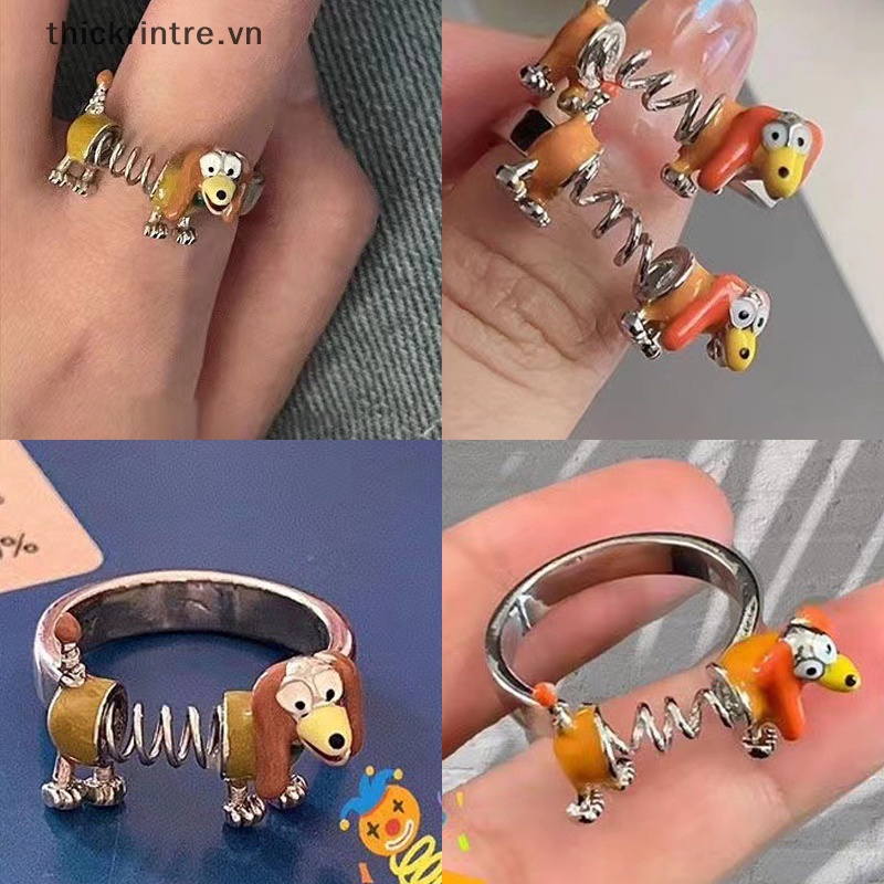 Th Nhẫn Hình Cún Hoạt Hình Dễ Thương Có Thể Điều Chỉnh Kích Cỡ Thích Hợp Làm Quà Tặng Trang Sức vn