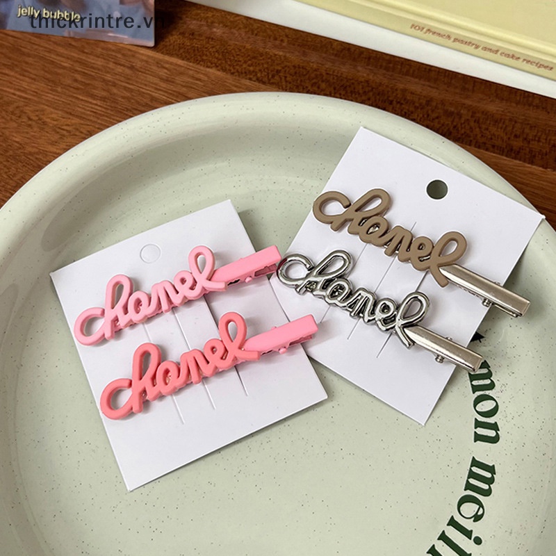 Th Kẹp Tóc Kim Loại Hình Chữ Cái Màu Hồng Đáng Yêu Cho Nữ vn