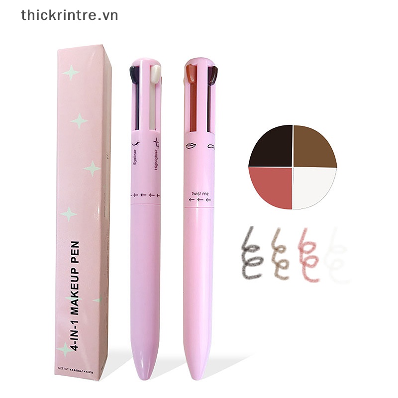 Bút Kẻ Mắt / Môi / Lông Mày 4 Trong 1 Không Thấm Nước Dễ Lên Màu Chống Mồ Hôi