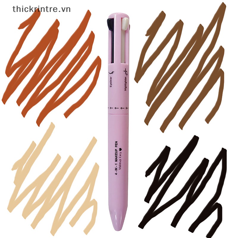 Bút Kẻ Mắt / Môi / Lông Mày 4 Trong 1 Không Thấm Nước Dễ Lên Màu Chống Mồ Hôi