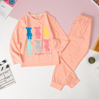 Bộ thun cotton LITIBABY thu đông in hình gấu cho bạn 26kg - 45kg