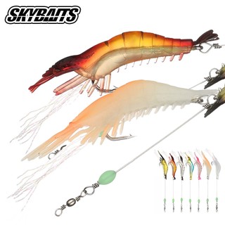 Mồi tôm giả skybaits silicone 75mm để câu cá 5.5g