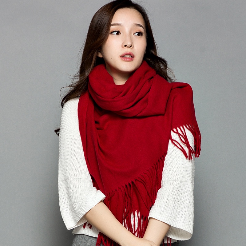 Khăn Choàng Cổ Bằng Len cashmere 200 * 70cm wj2003 78.7 * 27.5inch / 260g