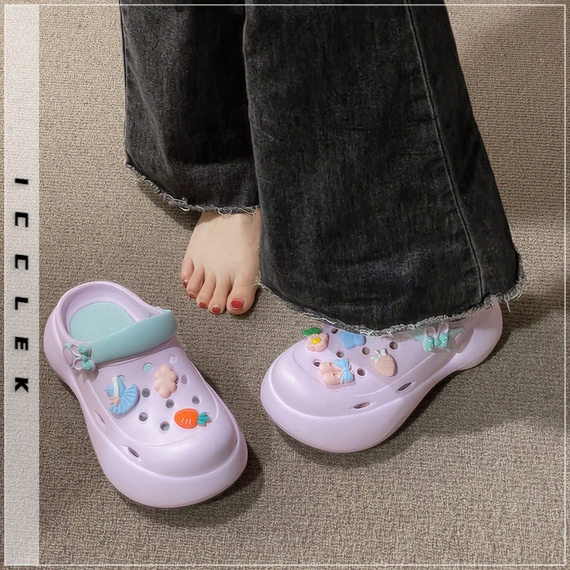 ICCLEK dép sandal nữ dép đi biển dép đế cao Thoải Mái Xinh Xắn  B98G1GU 34Z230821