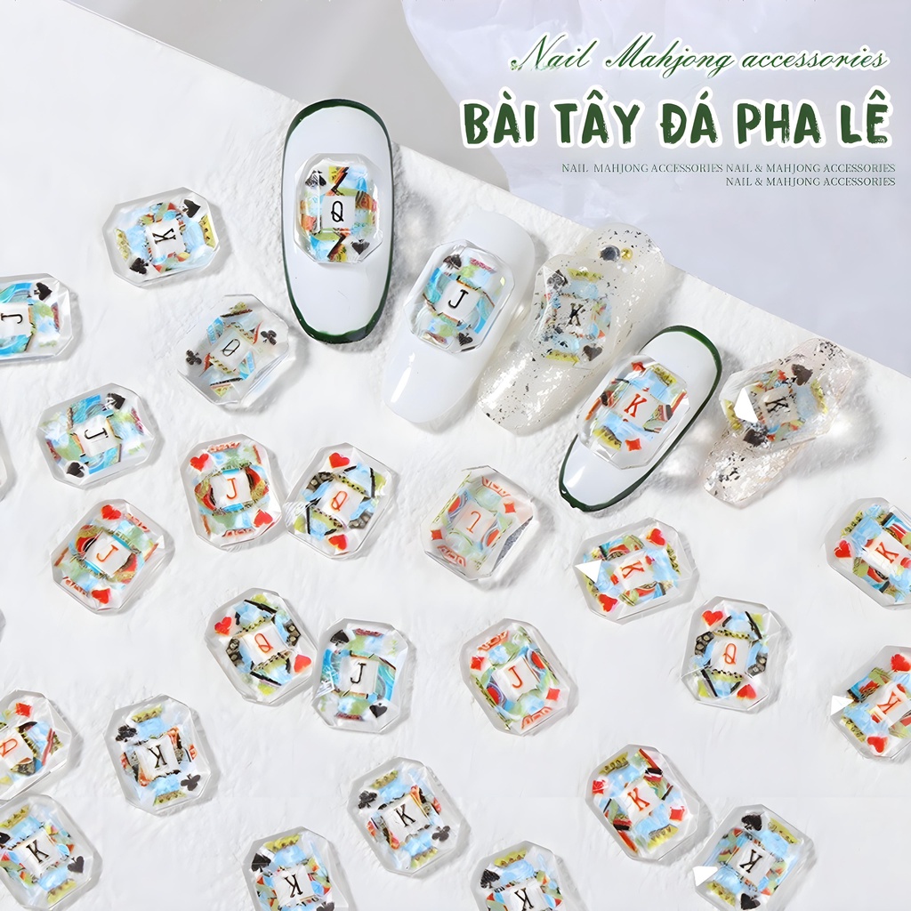Charm Lá Bài Tây | Đá Pha Lê Trang Trí Móng