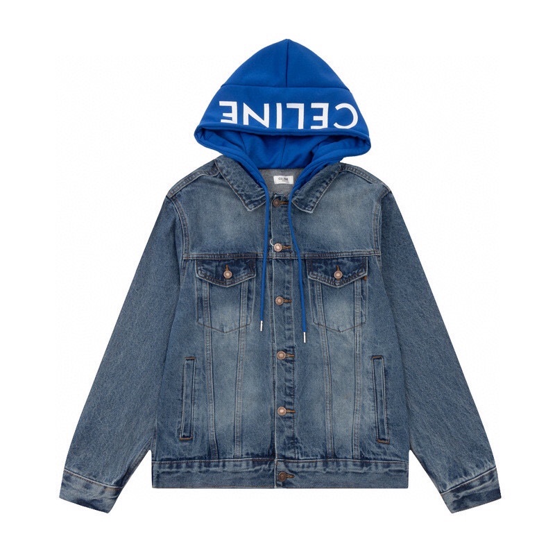 Bán Chạy Nhất Áo Khoác denim Có Mũ Trùm Dài Tay unisex Ce11Ee