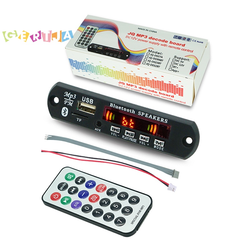 Mô-đun Giải Mã Âm Thanh usb tf fm bluetooth 5.0 9v-12v mp3 wma Màn Hình Màu Điều Khiển Từ Xa Cho Xe Hơi