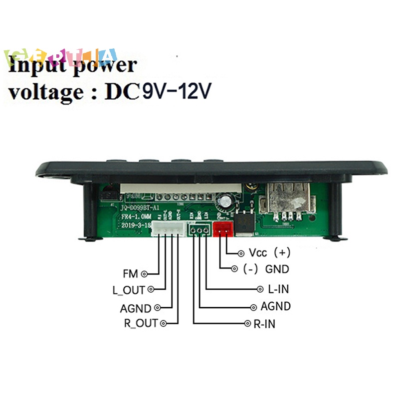 Mô-đun Giải Mã Âm Thanh usb tf fm bluetooth 5.0 9v-12v mp3 wma Màn Hình Màu Điều Khiển Từ Xa Cho Xe Hơi