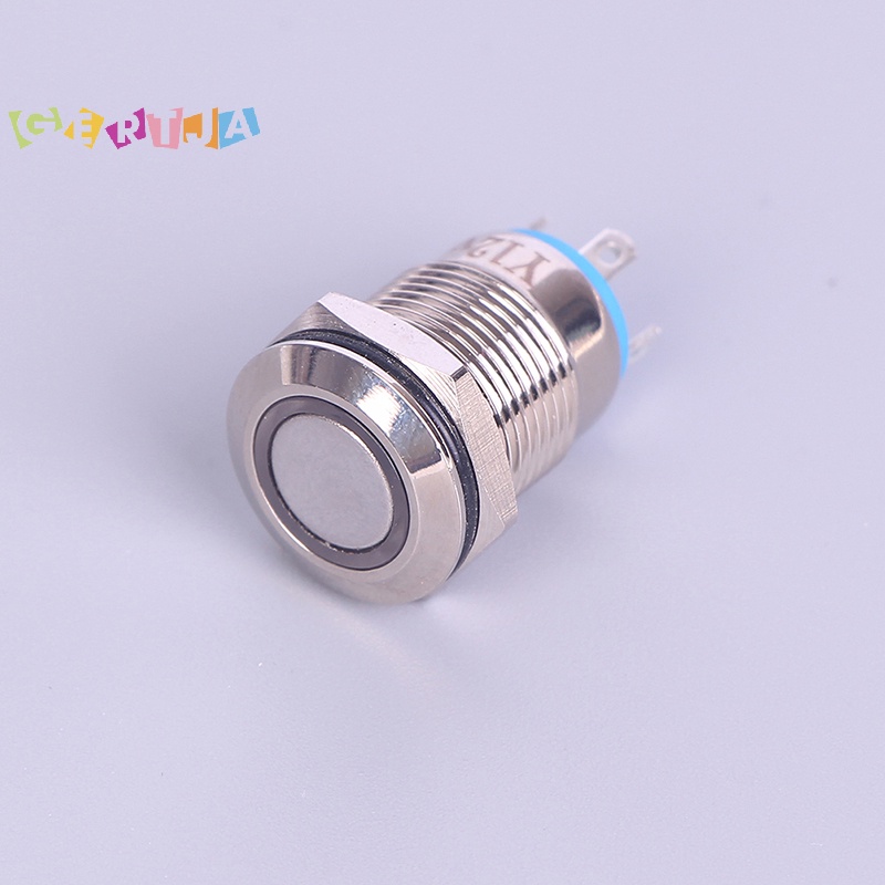 Nút Nhấn Công Tắc Đèn led Tròn Bằng Kim Loại 12mm Màu Đen