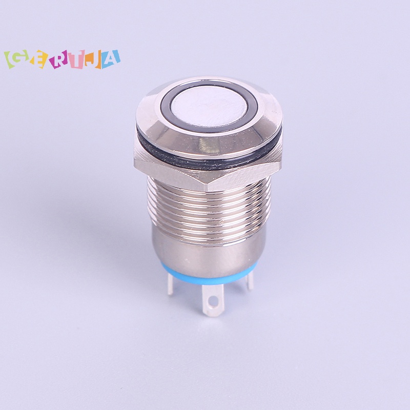 Nút Nhấn Công Tắc Đèn led Tròn Bằng Kim Loại 12mm Màu Đen