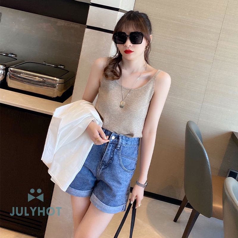 Áo Dệt Kim Sát Nách Dáng Rộng Màu Trơn Thời Trang Mùa Hè Cho Nữ