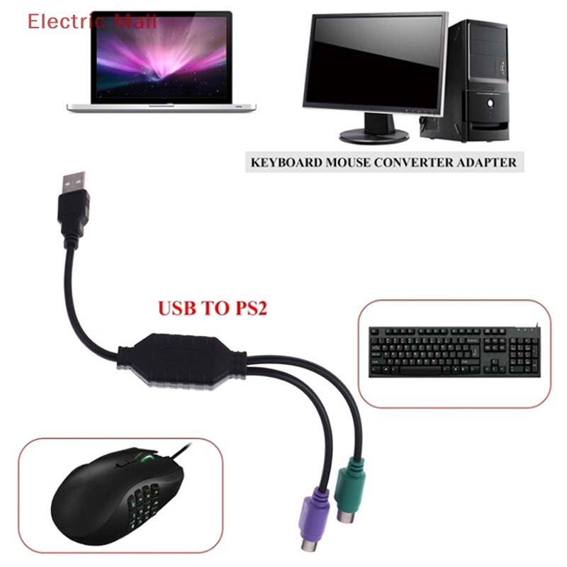 1 Dây Cáp Chuyển Đổi usb male Sang dual ps2 female Cho Bàn Phím Chuột Máy Tính