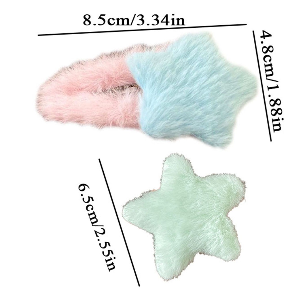 1 Kẹp Tóc Hình Ngôi Sao Phối Lông Mềm Mại Dễ Thương
