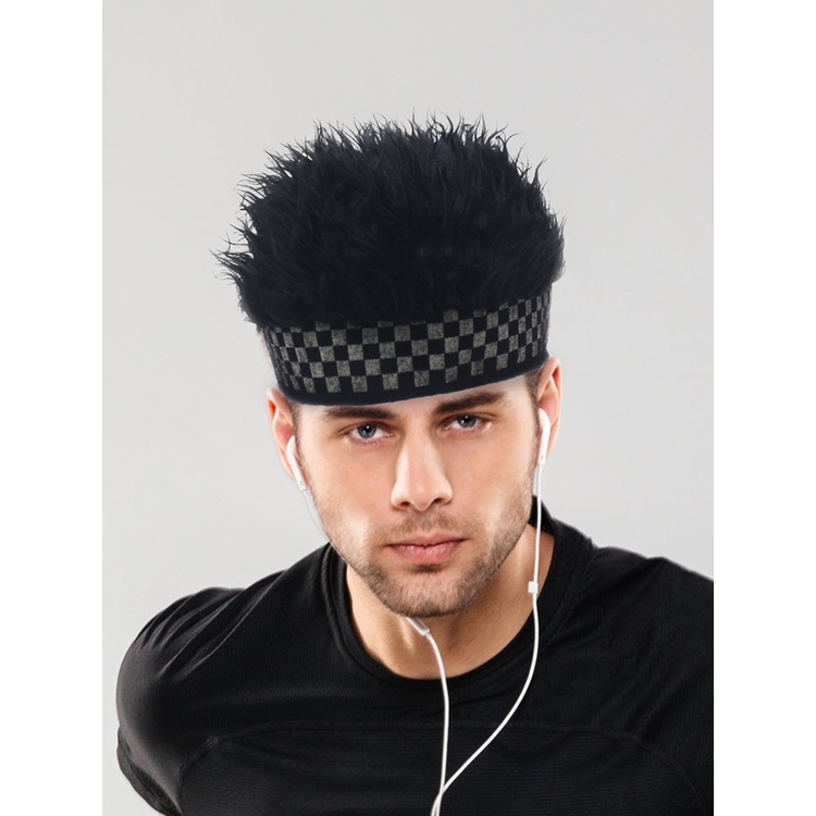 Mũ Trùm Đầu Phối Tóc Giả Phong Cách hip hop Cho Nam