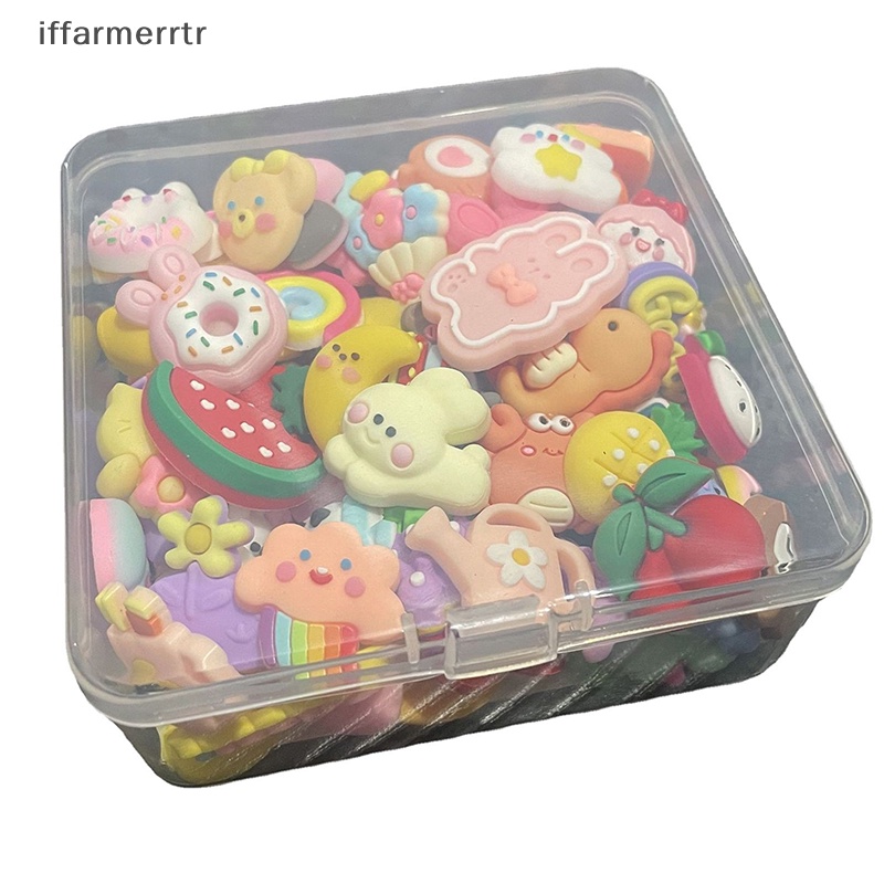 Set 20 Miếng Dán Hoạt Hình 3d Bằng Nhựa resin Trang Trí Giày / Kẹp Tóc Cho Bé diy