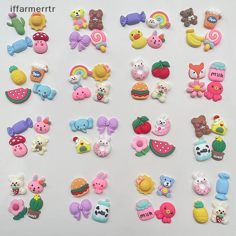 Set 20 Miếng Dán Hoạt Hình 3d Bằng Nhựa resin Trang Trí Giày / Kẹp Tóc Cho Bé diy